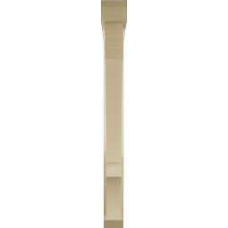 Ekena Millwork - BKTUR0352X32X36BOA06RCPR - Timberthane Faux Wood Balboa Style Bracket w/ Offset Brace, Slat Ends, 3 1/2"W x 32"D x 36"H, Primed Tan