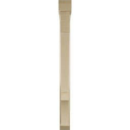 Ekena Millwork - BKTUR0352X32X40BOA06RCPR - Timberthane Faux Wood Balboa Style Bracket w/ Offset Brace, Slat Ends, 3 1/2"W x 32"D x 40"H, Primed Tan