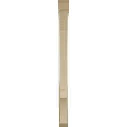 Ekena Millwork - BKTUR0352X32X44BOA06RCPR - Timberthane Faux Wood Balboa Style Bracket w/ Offset Brace, Slat Ends, 3 1/2"W x 32"D x 44"H, Primed Tan