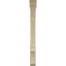 Ekena Millwork - BKTUR0352X34X38BOA06RCPR - Timberthane Faux Wood Balboa Style Bracket w/ Offset Brace, Slat Ends, 3 1/2"W x 34"D x 38"H, Primed Tan