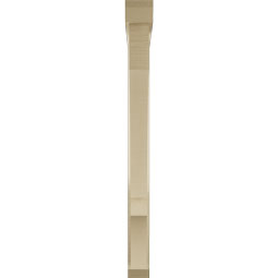 Ekena Millwork - BKTUR0352X34X40BOA06RCPR - Timberthane Faux Wood Balboa Style Bracket w/ Offset Brace, Slat Ends, 3 1/2"W x 34"D x 40"H, Primed Tan