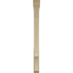 Ekena Millwork - BKTUR0352X34X42BOA06RCPR - Timberthane Faux Wood Balboa Style Bracket w/ Offset Brace, Slat Ends, 3 1/2"W x 34"D x 42"H, Primed Tan