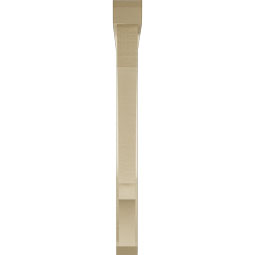 Ekena Millwork - BKTUR0352X36X36BOA06RCPR - Timberthane Faux Wood Balboa Style Bracket w/ Offset Brace, Slat Ends, 3 1/2"W x 36"D x 36"H, Primed Tan