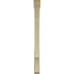 Ekena Millwork - BKTUR0352X36X44BOA06RCPR - Timberthane Faux Wood Balboa Style Bracket w/ Offset Brace, Slat Ends, 3 1/2"W x 36"D x 44"H, Primed Tan