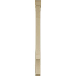 Ekena Millwork - BKTUR0352X36X48BOA06RCPR - Timberthane Faux Wood Balboa Style Bracket w/ Offset Brace, Slat Ends, 3 1/2"W x 36"D x 48"H, Primed Tan