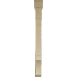 Ekena Millwork - BKTUR0352X38X38BOA06RCPR - Timberthane Faux Wood Balboa Style Bracket w/ Offset Brace, Slat Ends, 3 1/2"W x 38"D x 38"H, Primed Tan