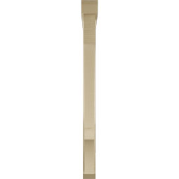 Ekena Millwork - BKTUR0352X38X44BOA06RCPR - Timberthane Faux Wood Balboa Style Bracket w/ Offset Brace, Slat Ends, 3 1/2"W x 38"D x 44"H, Primed Tan