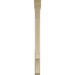 Ekena Millwork - BKTUR0352X40X44BOA06RCPR - Timberthane Faux Wood Balboa Style Bracket w/ Offset Brace, Slat Ends, 3 1/2"W x 40"D x 44"H, Primed Tan