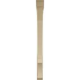 Ekena Millwork - BKTUR0352X42X42BOA06RCPR - Timberthane Faux Wood Balboa Style Bracket w/ Offset Brace, Slat Ends, 3 1/2"W x 42"D x 42"H, Primed Tan