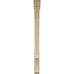 Ekena Millwork - BKTUR0352X44X44BOA06RCPR - Timberthane Faux Wood Balboa Style Bracket w/ Offset Brace, Slat Ends, 3 1/2"W x 44"D x 44"H, Primed Tan