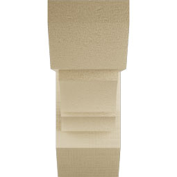 Ekena Millwork - BKTUR0554X14X14BOA06RCPR - Timberthane Faux Wood Balboa Style Bracket w/ Offset Brace, Slat Ends, 5 1/2"W x 14"D x 14"H, Primed Tan