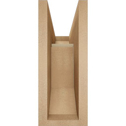 Ekena Millwork - BKTUR0554X14X14BOA06RCPR - Timberthane Faux Wood Balboa Style Bracket w/ Offset Brace, Slat Ends, 5 1/2"W x 14"D x 14"H, Primed Tan