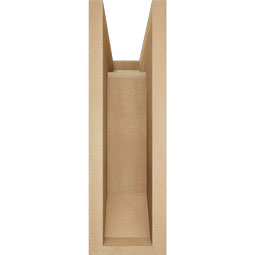 Ekena Millwork - BKTUR0554X14X18BOA06RCPR - Timberthane Faux Wood Balboa Style Bracket w/ Offset Brace, Slat Ends, 5 1/2"W x 14"D x 18"H, Primed Tan