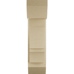 Ekena Millwork - BKTUR0554X14X22BOA06RCPR - Timberthane Faux Wood Balboa Style Bracket w/ Offset Brace, Slat Ends, 5 1/2"W x 14"D x 22"H, Primed Tan