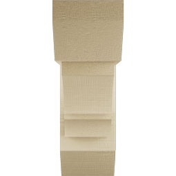Ekena Millwork - BKTUR0554X16X16BOA06RCPR - Timberthane Faux Wood Balboa Style Bracket w/ Offset Brace, Slat Ends, 5 1/2"W x 16"D x 16"H, Primed Tan