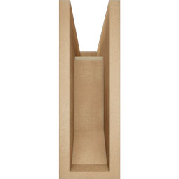 Ekena Millwork - BKTUR0554X16X16BOA06RCPR - Timberthane Faux Wood Balboa Style Bracket w/ Offset Brace, Slat Ends, 5 1/2"W x 16"D x 16"H, Primed Tan