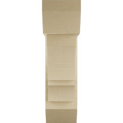 Ekena Millwork - BKTUR0554X16X20BOA06RCPR - Timberthane Faux Wood Balboa Style Bracket w/ Offset Brace, Slat Ends, 5 1/2"W x 16"D x 20"H, Primed Tan