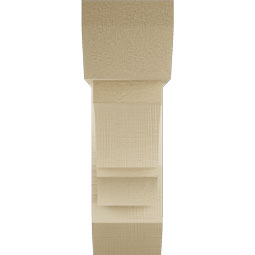 Ekena Millwork - BKTUR0554X18X18BOA06RCPR - Timberthane Faux Wood Balboa Style Bracket w/ Offset Brace, Slat Ends, 5 1/2"W x 18"D x 18"H, Primed Tan