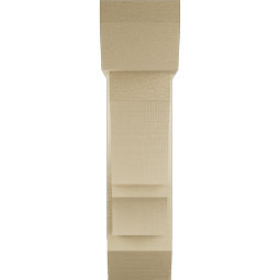 Ekena Millwork - BKTUR0554X18X22BOA06RCPR - Timberthane Faux Wood Balboa Style Bracket w/ Offset Brace, Slat Ends, 5 1/2"W x 18"D x 22"H, Primed Tan