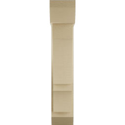Ekena Millwork - BKTUR0554X18X30BOA06RCPR - Timberthane Faux Wood Balboa Style Bracket w/ Offset Brace, Slat Ends, 5 1/2"W x 18"D x 30"H, Primed Tan