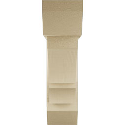 Ekena Millwork - BKTUR0554X20X20BOA06RCPR - Timberthane Faux Wood Balboa Style Bracket w/ Offset Brace, Slat Ends, 5 1/2"W x 20"D x 20"H, Primed Tan