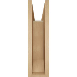 Ekena Millwork - BKTUR0554X20X20BOA06RCPR - Timberthane Faux Wood Balboa Style Bracket w/ Offset Brace, Slat Ends, 5 1/2"W x 20"D x 20"H, Primed Tan