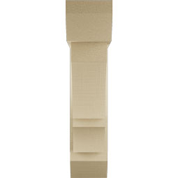 Ekena Millwork - BKTUR0554X20X24BOA06RCPR - Timberthane Faux Wood Balboa Style Bracket w/ Offset Brace, Slat Ends, 5 1/2"W x 20"D x 24"H, Primed Tan