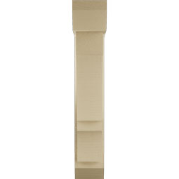 Ekena Millwork - BKTUR0554X20X32BOA06RCPR - Timberthane Faux Wood Balboa Style Bracket w/ Offset Brace, Slat Ends, 5 1/2"W x 20"D x 32"H, Primed Tan