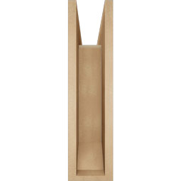 Ekena Millwork - BKTUR0554X22X22BOA06RCPR - Timberthane Faux Wood Balboa Style Bracket w/ Offset Brace, Slat Ends, 5 1/2"W x 22"D x 22"H, Primed Tan