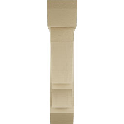 Ekena Millwork - BKTUR0554X22X26BOA06RCPR - Timberthane Faux Wood Balboa Style Bracket w/ Offset Brace, Slat Ends, 5 1/2"W x 22"D x 26"H, Primed Tan