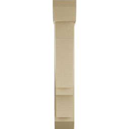 Ekena Millwork - BKTUR0554X22X34BOA06RCPR - Timberthane Faux Wood Balboa Style Bracket w/ Offset Brace, Slat Ends, 5 1/2"W x 22"D x 34"H, Primed Tan
