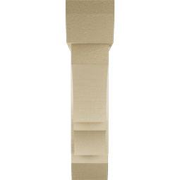 Ekena Millwork - BKTUR0554X24X24BOA06RCPR - Timberthane Faux Wood Balboa Style Bracket w/ Offset Brace, Slat Ends, 5 1/2"W x 24"D x 24"H, Primed Tan