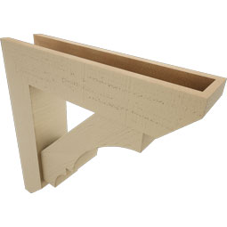 Ekena Millwork - BKTUR0554X24X24BOA06RCPR - Timberthane Faux Wood Balboa Style Bracket w/ Offset Brace, Slat Ends, 5 1/2"W x 24"D x 24"H, Primed Tan