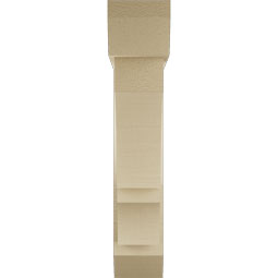 Ekena Millwork - BKTUR0554X24X28BOA06RCPR - Timberthane Faux Wood Balboa Style Bracket w/ Offset Brace, Slat Ends, 5 1/2"W x 24"D x 28"H, Primed Tan