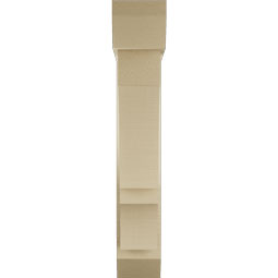 Ekena Millwork - BKTUR0554X24X32BOA06RCPR - Timberthane Faux Wood Balboa Style Bracket w/ Offset Brace, Slat Ends, 5 1/2"W x 24"D x 32"H, Primed Tan