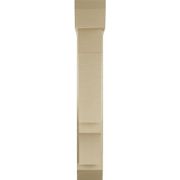 Ekena Millwork - BKTUR0554X24X36BOA06RCPR - Timberthane Faux Wood Balboa Style Bracket w/ Offset Brace, Slat Ends, 5 1/2"W x 24"D x 36"H, Primed Tan