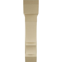 Ekena Millwork - BKTUR0554X26X26BOA06RCPR - Timberthane Faux Wood Balboa Style Bracket w/ Offset Brace, Slat Ends, 5 1/2"W x 26"D x 26"H, Primed Tan