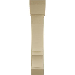 Ekena Millwork - BKTUR0554X26X30BOA06RCPR - Timberthane Faux Wood Balboa Style Bracket w/ Offset Brace, Slat Ends, 5 1/2"W x 26"D x 30"H, Primed Tan