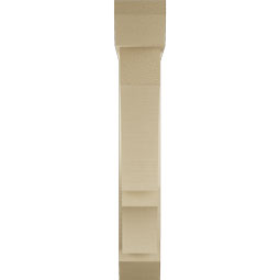 Ekena Millwork - BKTUR0554X26X34BOA06RCPR - Timberthane Faux Wood Balboa Style Bracket w/ Offset Brace, Slat Ends, 5 1/2"W x 26"D x 34"H, Primed Tan
