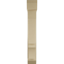 Ekena Millwork - BKTUR0554X26X38BOA06RCPR - Timberthane Faux Wood Balboa Style Bracket w/ Offset Brace, Slat Ends, 5 1/2"W x 26"D x 38"H, Primed Tan