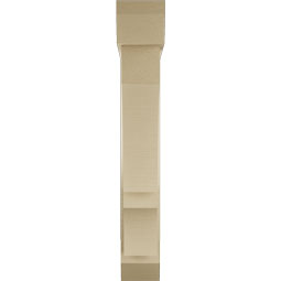 Ekena Millwork - BKTUR0554X28X36BOA06RCPR - Timberthane Faux Wood Balboa Style Bracket w/ Offset Brace, Slat Ends, 5 1/2"W x 28"D x 36"H, Primed Tan