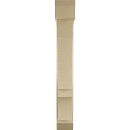 Ekena Millwork - BKTUR0554X28X40BOA06RCPR - Timberthane Faux Wood Balboa Style Bracket w/ Offset Brace, Slat Ends, 5 1/2"W x 28"D x 40"H, Primed Tan