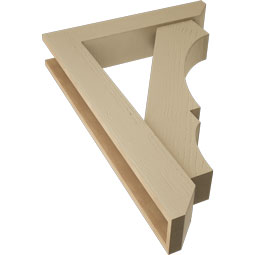 Ekena Millwork - BKTUR0554X28X40BOA06RCPR - Timberthane Faux Wood Balboa Style Bracket w/ Offset Brace, Slat Ends, 5 1/2"W x 28"D x 40"H, Primed Tan