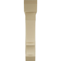Ekena Millwork - BKTUR0554X30X30BOA06RCPR - Timberthane Faux Wood Balboa Style Bracket w/ Offset Brace, Slat Ends, 5 1/2"W x 30"D x 30"H, Primed Tan
