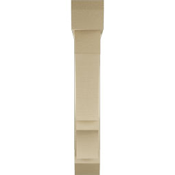 Ekena Millwork - BKTUR0554X30X34BOA06RCPR - Timberthane Faux Wood Balboa Style Bracket w/ Offset Brace, Slat Ends, 5 1/2"W x 30"D x 34"H, Primed Tan