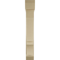 Ekena Millwork - BKTUR0554X30X38BOA06RCPR - Timberthane Faux Wood Balboa Style Bracket w/ Offset Brace, Slat Ends, 5 1/2"W x 30"D x 38"H, Primed Tan