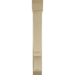 Ekena Millwork - BKTUR0554X30X42BOA06RCPR - Timberthane Faux Wood Balboa Style Bracket w/ Offset Brace, Slat Ends, 5 1/2"W x 30"D x 42"H, Primed Tan