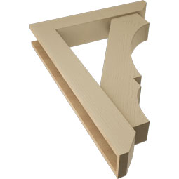 Ekena Millwork - BKTUR0554X30X42BOA06RCPR - Timberthane Faux Wood Balboa Style Bracket w/ Offset Brace, Slat Ends, 5 1/2"W x 30"D x 42"H, Primed Tan