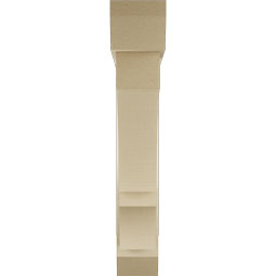 Ekena Millwork - BKTUR0554X32X32BOA06RCPR - Timberthane Faux Wood Balboa Style Bracket w/ Offset Brace, Slat Ends, 5 1/2"W x 32"D x 32"H, Primed Tan
