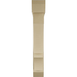 Ekena Millwork - BKTUR0554X32X36BOA06RCPR - Timberthane Faux Wood Balboa Style Bracket w/ Offset Brace, Slat Ends, 5 1/2"W x 32"D x 36"H, Primed Tan
